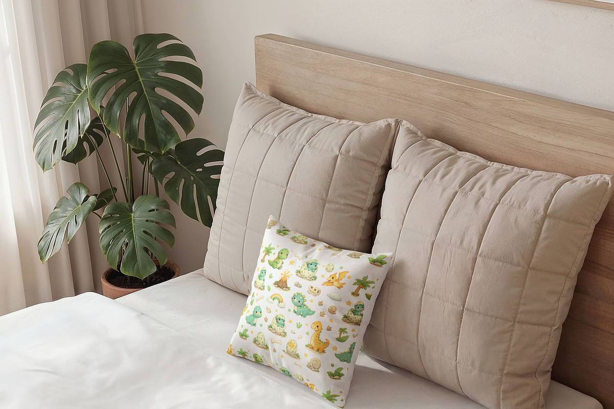 Cute Dinosaur Seamless Pattern, a Pattern Graphic by elfy creative (Photo 2 of 8)