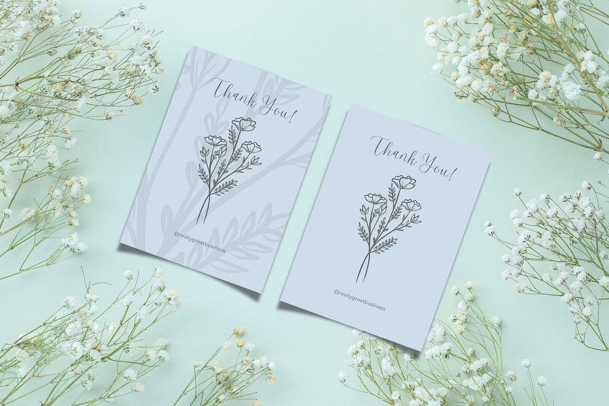 Simple thank you card template canva, a Card Template by DesignArts (Photo 2 of 4)