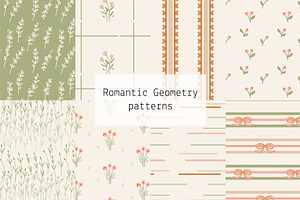 Romantic Geometry patterns, a Pattern Graphic by Lyolya Profitrolya