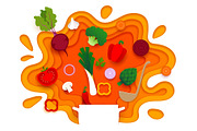 Paper cut cooking banner, a Food Illustration by Vector Tradition (Thumbnail 2 of 3)