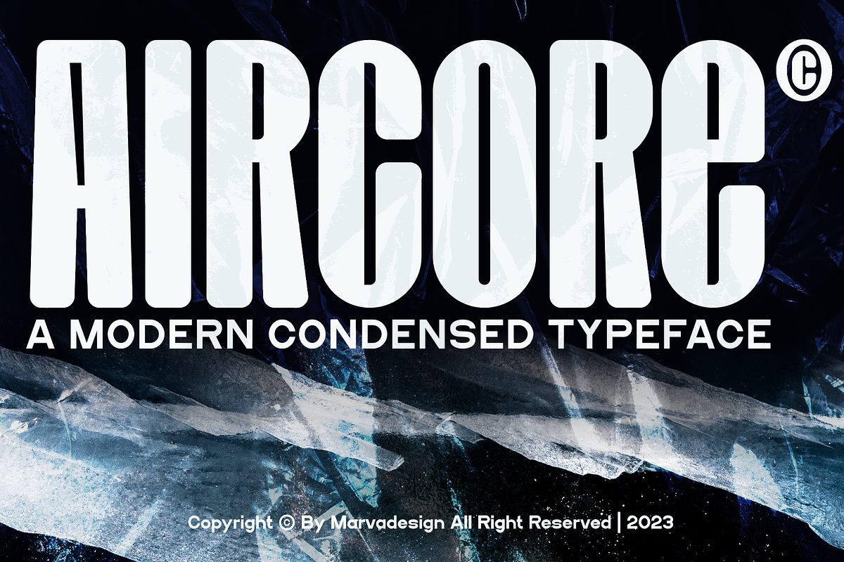 Aircore - A Modern Condensed Sans, a Sans Serif Font by Marvadesign (Photo 1 of 7)