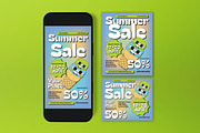 Blue Quirky Summer Sale Flyer Set, a Flyer Template by graphicook (Thumbnail 3 of 3)