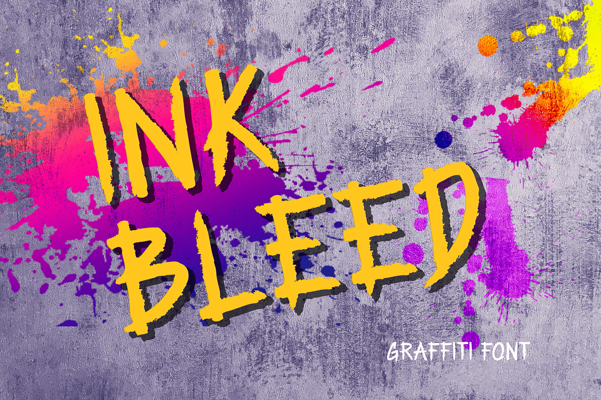 Ink Bleed – Graffiti Display Font, a Sans Serif Font by Pinisi ART (Photo 1 of 10)