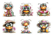 Funny Summer Bee Clipart, an Illustration by Dream Creation (Thumbnail 6 of 8)