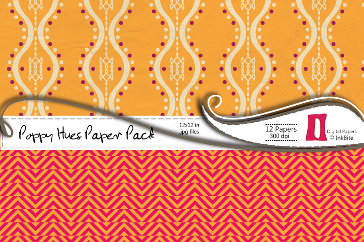 Poppy Hues Digital Paper Pack preview 3