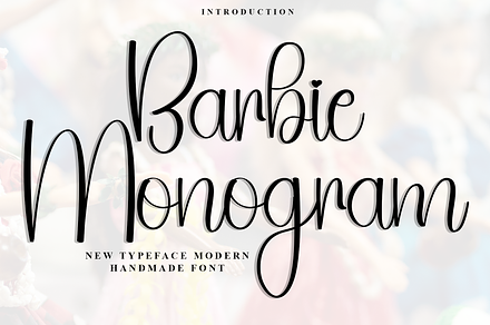 Barbie Monogram, a Handwritten Font by FreshTypeINK