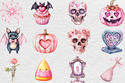 Pink Coquette Halloween Clipart, an Illustration by Black Bird Studio (Thumbnail 4 of 6)
