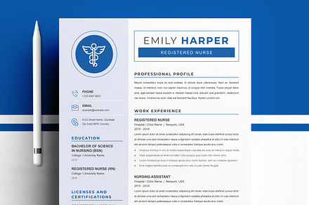 Registered Nurse Resume/CV Template, a Resume Template by ResumeInventor