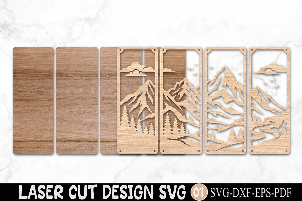 Mountain Landscape Laser Cut SVG, an Object Graphic by Rose Art (Photo 2 of 3)