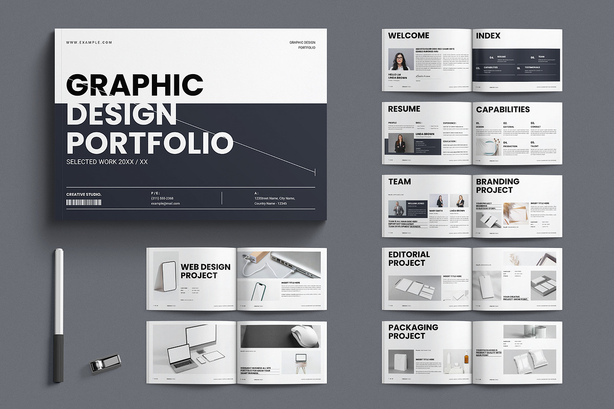 Graphic Design Portfolio Brochure, a Brochure Template by E-Type (Photo 1 of 8)