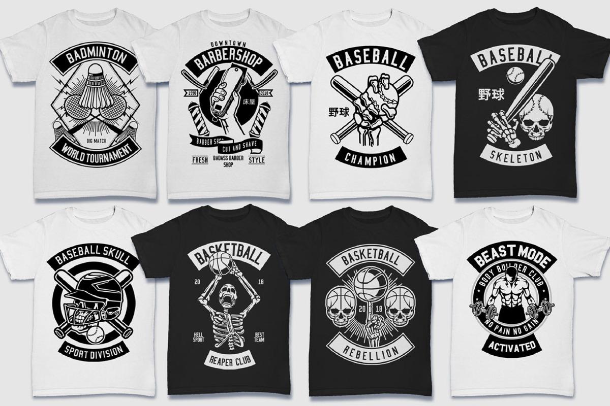 200 Vector Tshirt Designs ( B/W ), an Education Illustration by roach_graphic (Photo 4 of 27)