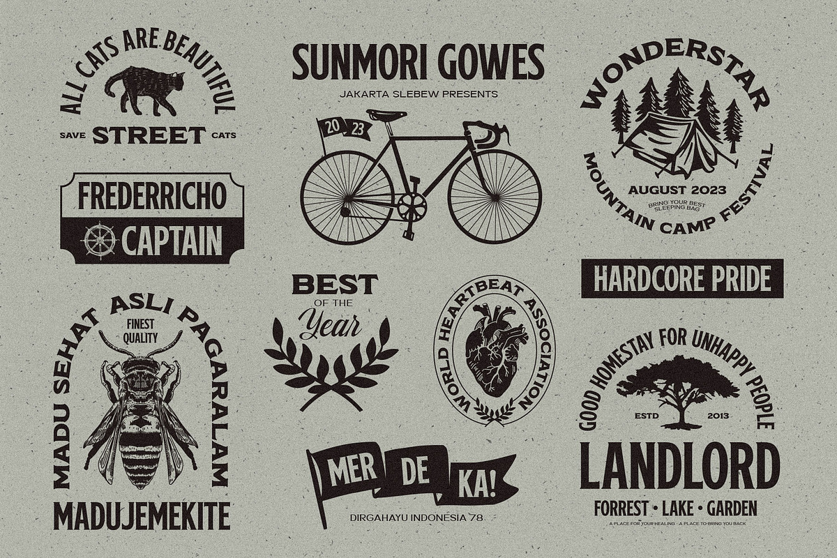 Melvins - Font Set, a Serif Font by Arterfak Project (Photo 2 of 12)