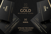 Simple Gold Business Card, a Business Card Template by Marvel (Thumbnail 1 of 5)