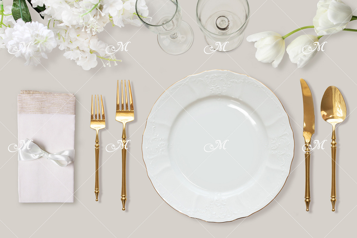 Wedding table w Charger Mockup PSD, a Product Mockup by Maddy's Art & Mockups (Photo 4 of 6)