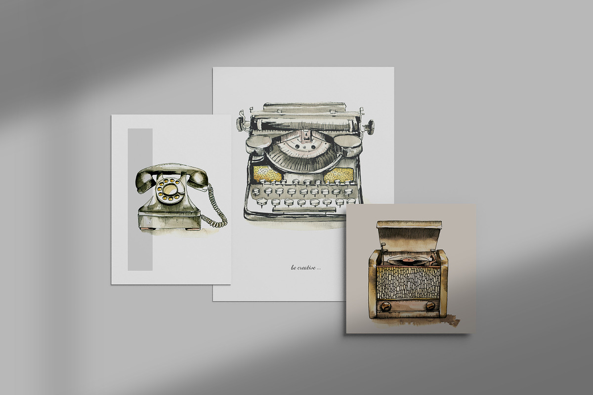 Vintage Lifestyle. Retro devices, a Decorative Illustration by iri-illustration (Photo 9 of 12)