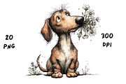 Whimsical Floral Dachshund, Cute Dog, an Animal Illustration by GiraffeCreative (Thumbnail 20 of 20)