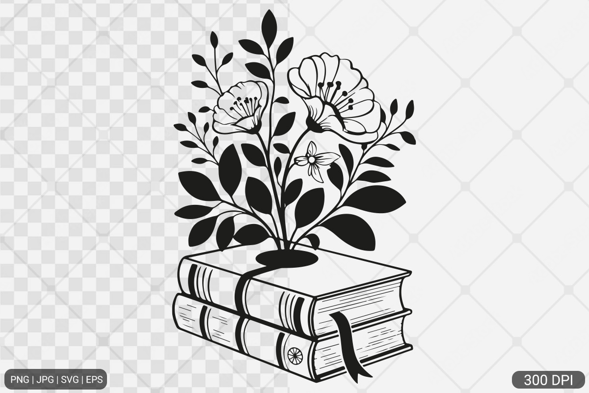 Floral Book SVG PNG Bundle Vol. 1, an Illustration by Actual Pixel (Photo 2 of 29)