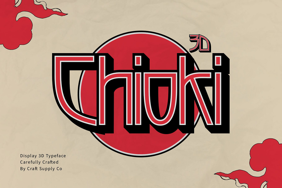 Chioki 3D, a Sans Serif Font by Craft Supply Co. (Photo 1 of 8)