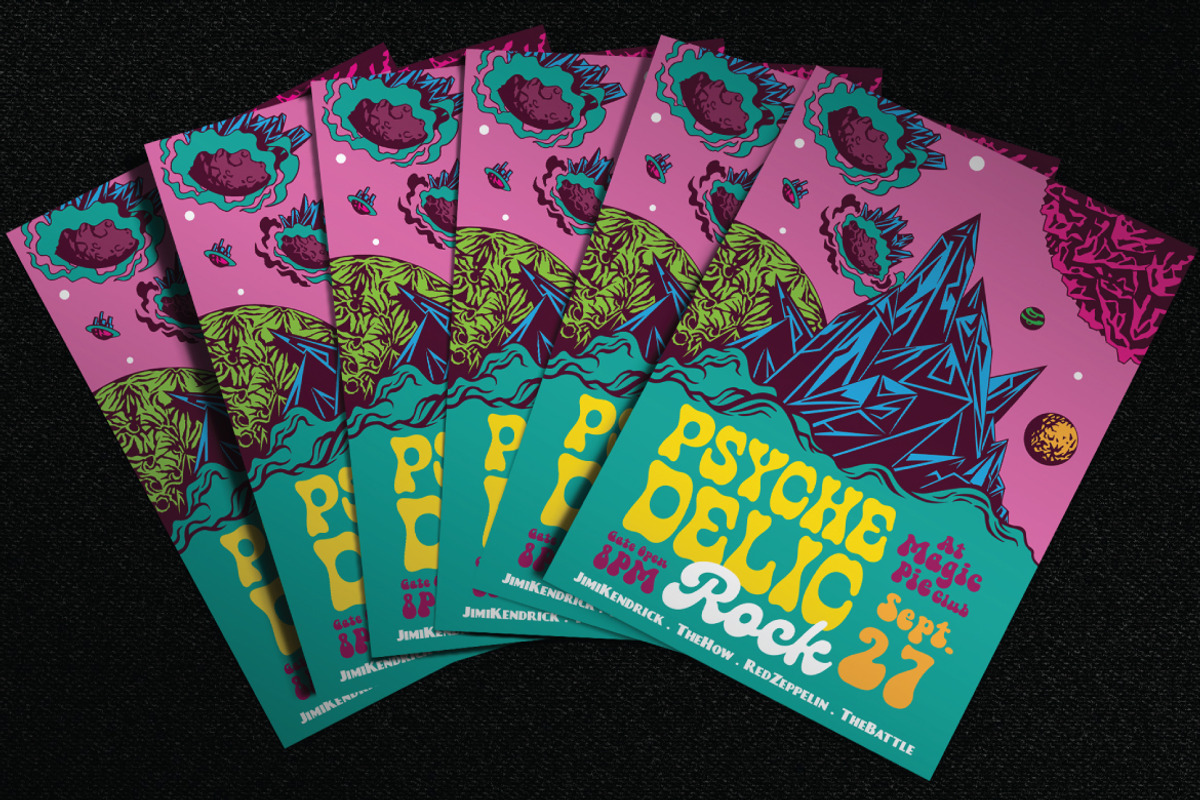 Space Psychedelic Hand Drawn Flyer, a Flyer Template by ashenterprise (Photo 4 of 4)