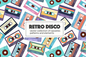 Retro Disco. Patterns And Elements