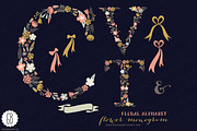 Floral letters, monogram, floral CVT, a Decorative Illustration by GrafikBoutique (Thumbnail 1 of 3)
