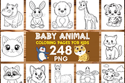 Baby Animal Coloring Pages for Kids, a Brochure Template by LA Design (Thumbnail 1 of 10)