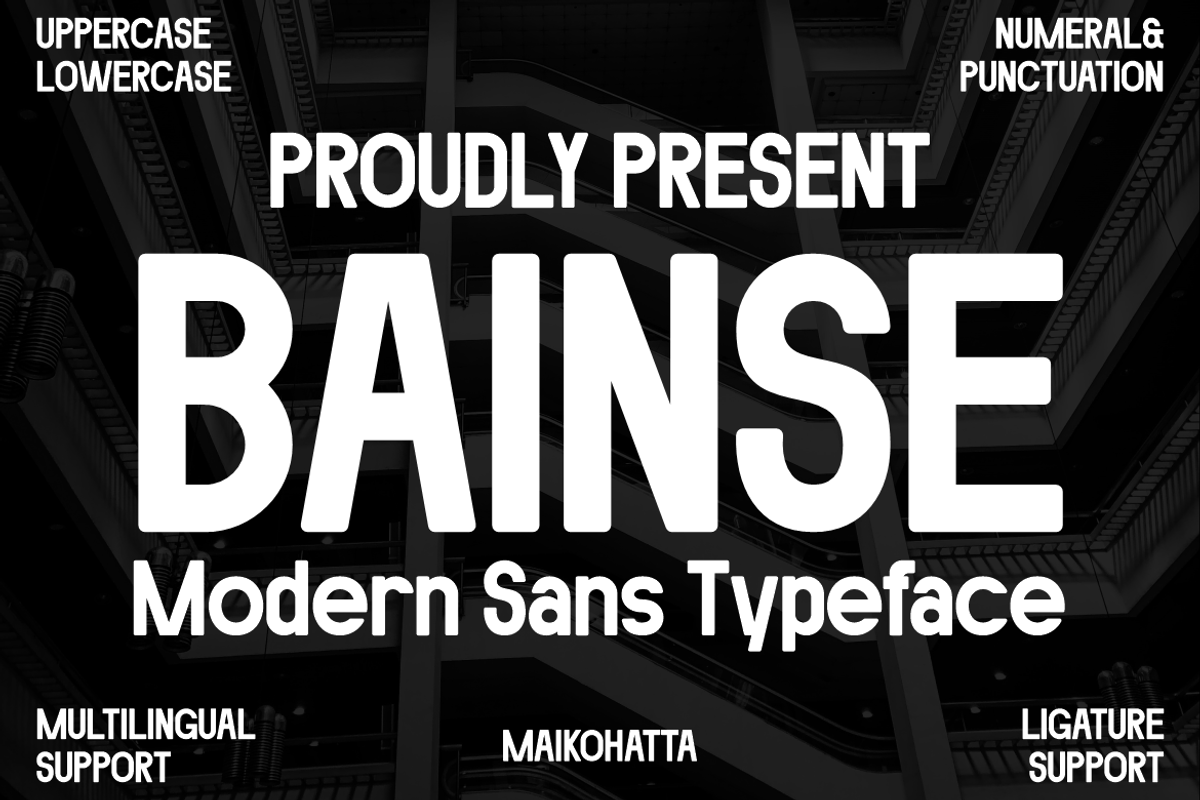Bainse - Modern Sans Typeface, a Sans Serif Font by MaikoHatta (Photo 1 of 6)