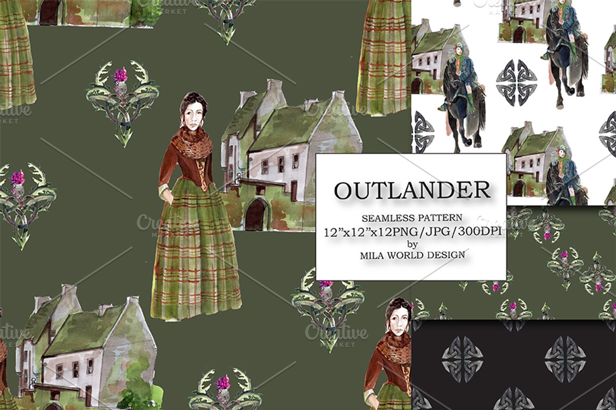 Outlander Seamless Pattern, a Pattern Graphic by MilaWorldDesign