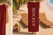 Summer Beach Towel Mockup Set, a Household Mockup by Country4k (Thumbnail 4 of 5)