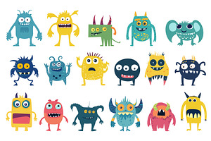 Doodle cartoon colorful monsters, an Animal Illustration by Valerie Bodnar