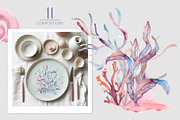 Ocean plants watercolor animals set, an Illustration by Kate Lanbina (Thumbnail 5 of 19)