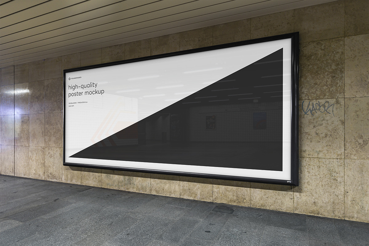 Subway Poster Mockup Bundle Metro, an Advertising Mockup by FoundImages (Photo 32 of 61)