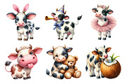 Watercolor Funny Cow Clipart, an Illustration by Daily.Designs (Thumbnail 3 of 5)