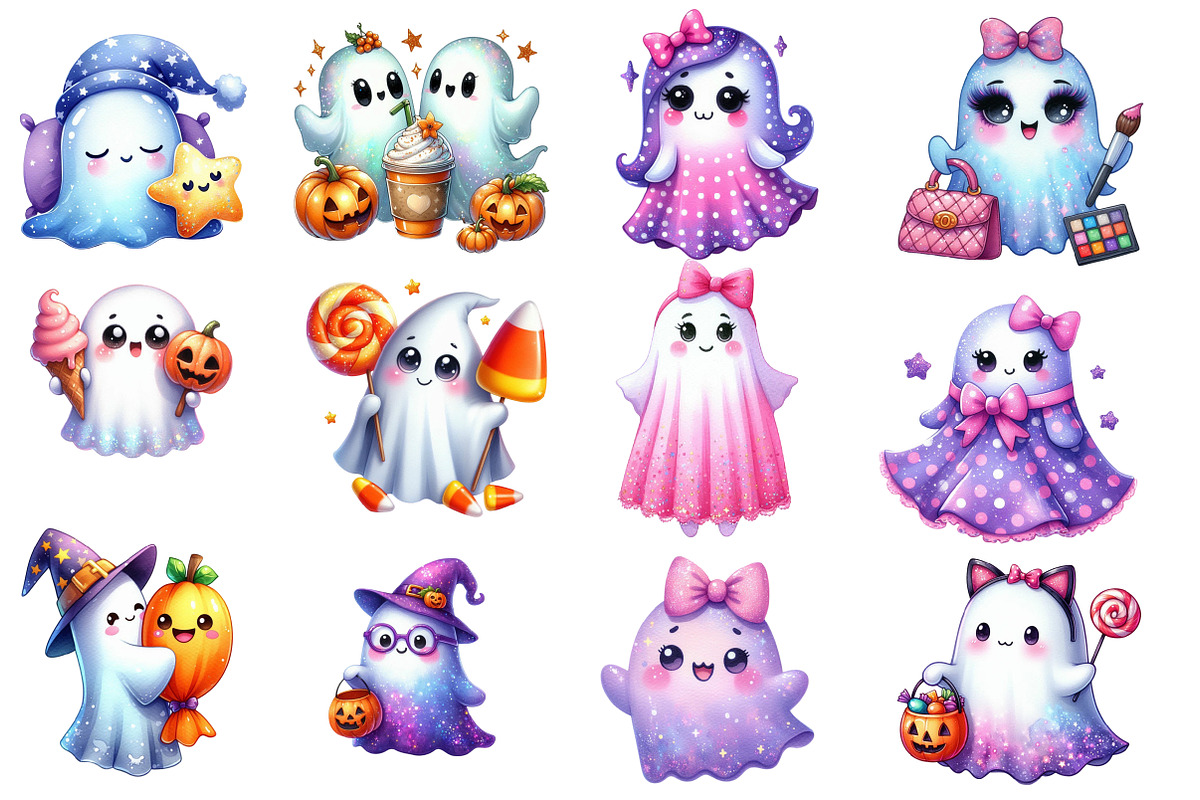 Boho Halloween Trick or Treat Clipar, an Illustration by Designworld (Photo 2 of 6)