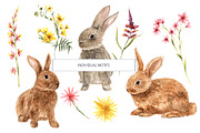 CUTE BUNNIES & florals, a Pattern Graphic by HannaStudio (Thumbnail 2 of 9)