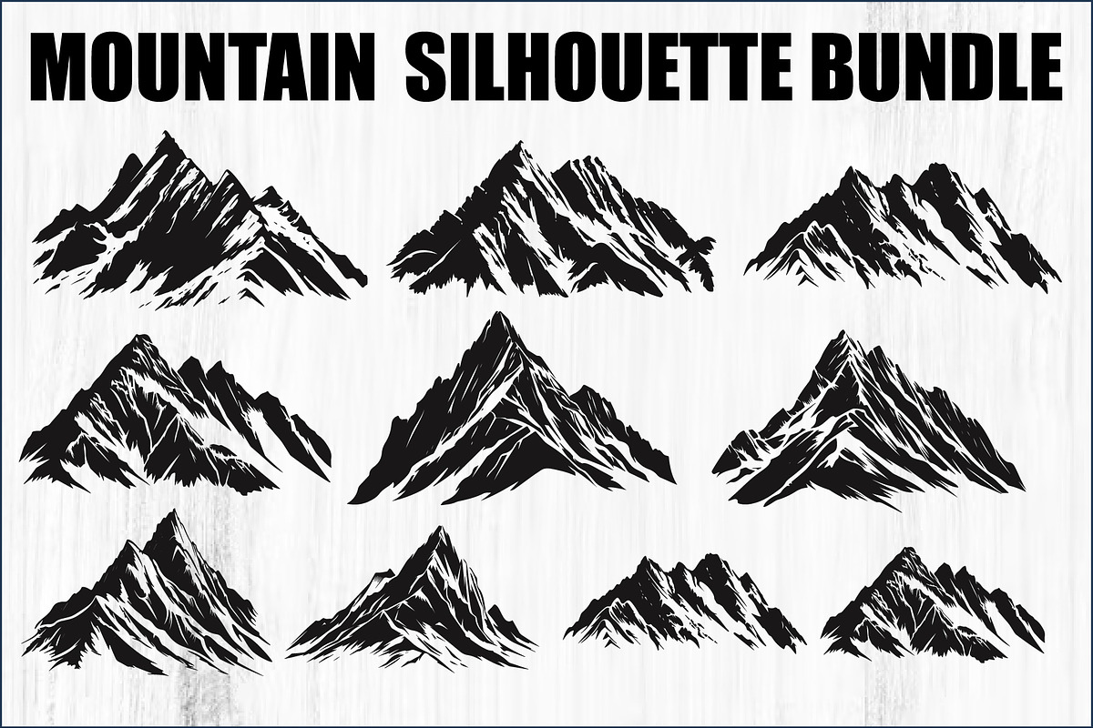 Mountain Tree Silhouette Bundle, a Graphic by balal (Photo 1 of 11)