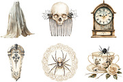 Ivory Gothic Halloween Clipart, an Illustration by CraftArtStudio (Thumbnail 3 of 6)