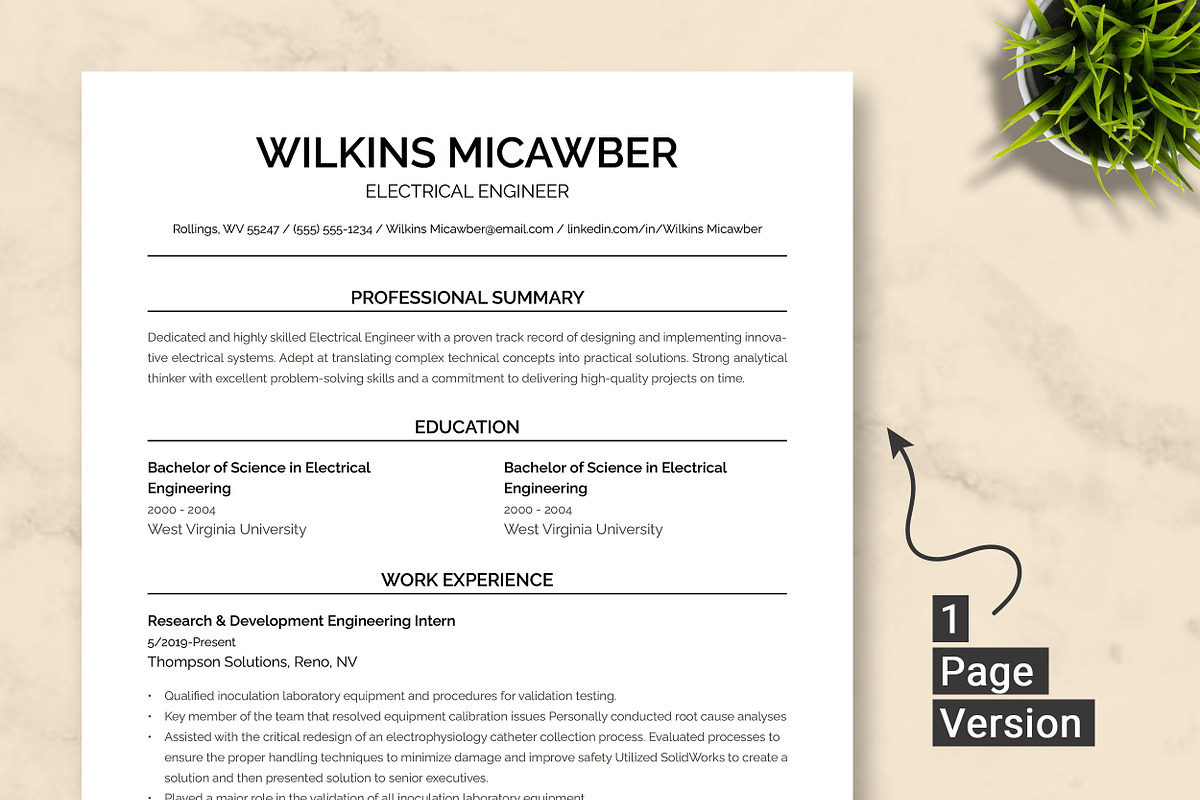 Electrical Engineer Resume Template preview 2