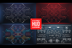 Set Of 16 HUD Illustrations