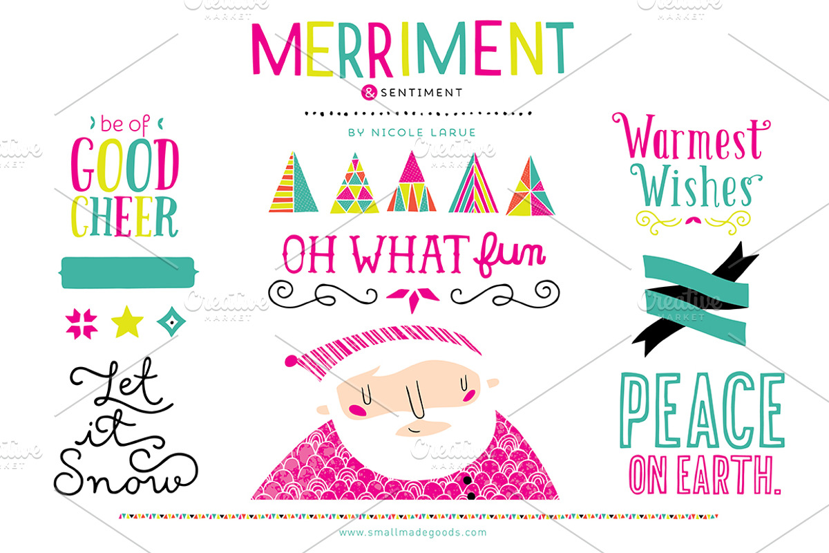 Merriment & Sentiment (Clipart), an Illustration by Small Made Goods
