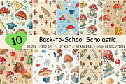 Back-to-School Scholastic Shrooms, a Pattern Graphic by FloridPrintables (Thumbnail 1 of 13)
