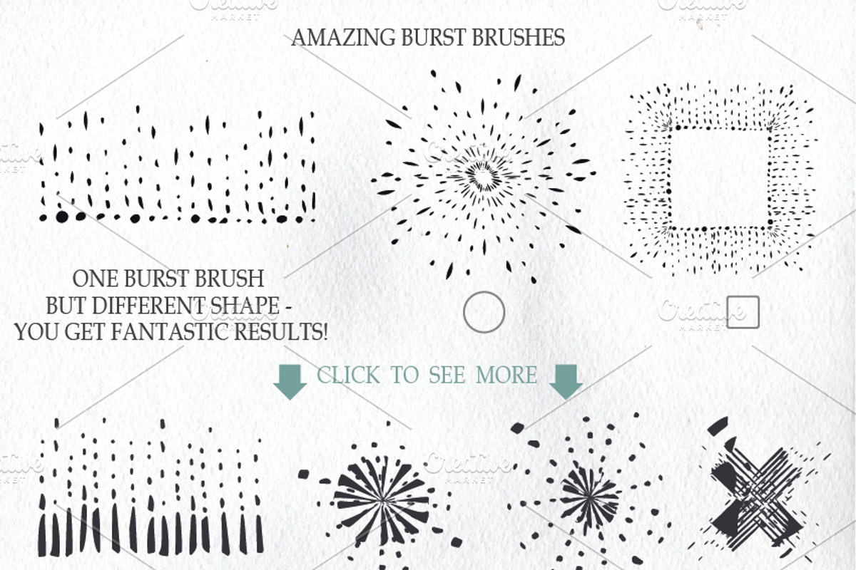 Burst ray pattern brushes set preview 2