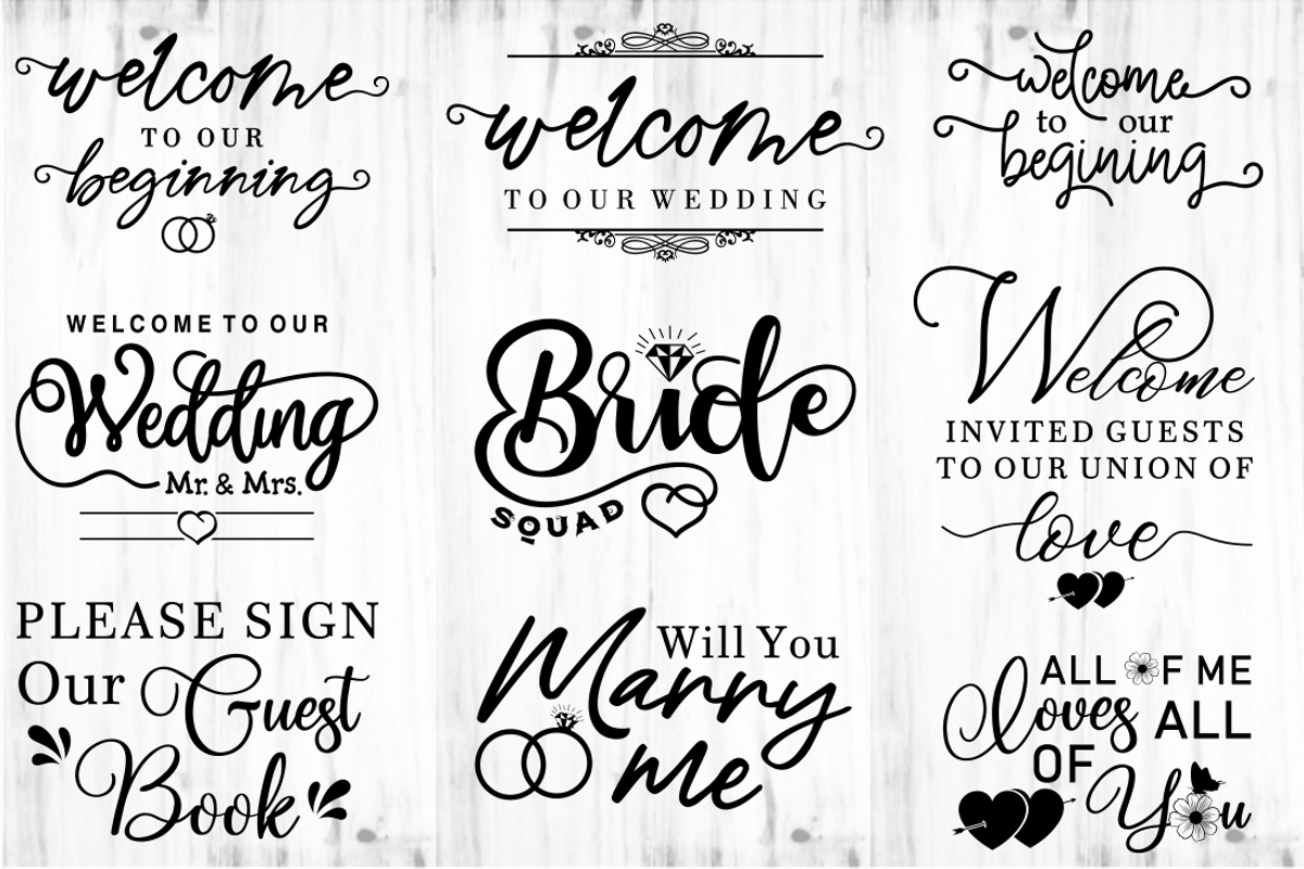 Wedding SVG Bundle, Wedding Sign SVG, an Object Graphic by D2PUTRI (Photo 6 of 31)