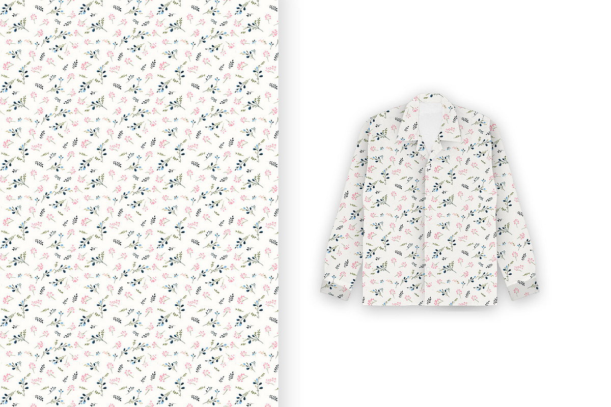 6 Seamless Pattern: Blue Floral, a Pattern Graphic by StudioCitra (Photo 3 of 10)
