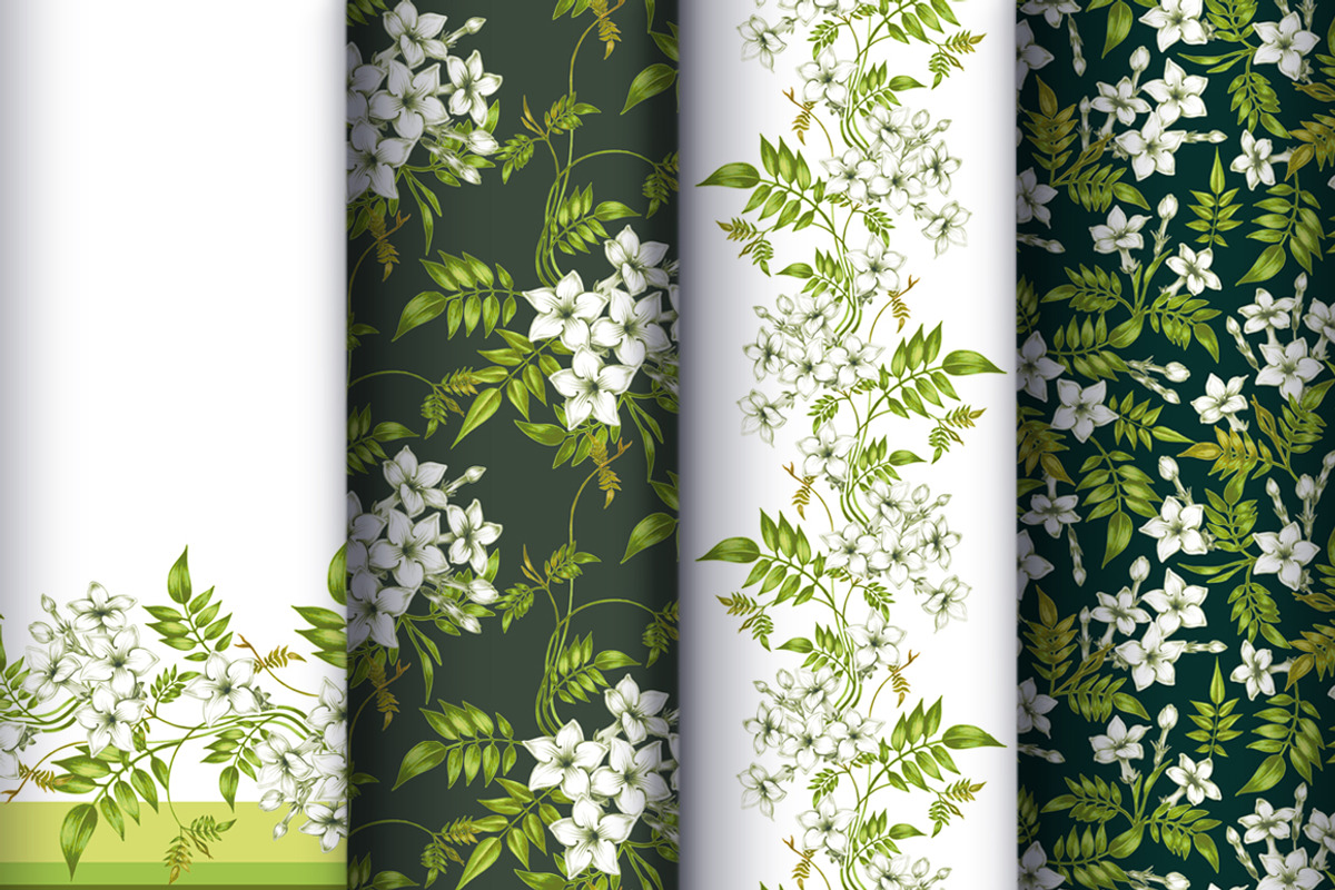 Floral patterns. Jasmine, a Pattern Graphic by MarinaVorontsova (Photo 3 of 3)