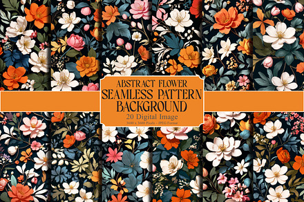 Abstract Flower Seamless Pattern, a Work Illustration by VintageArt