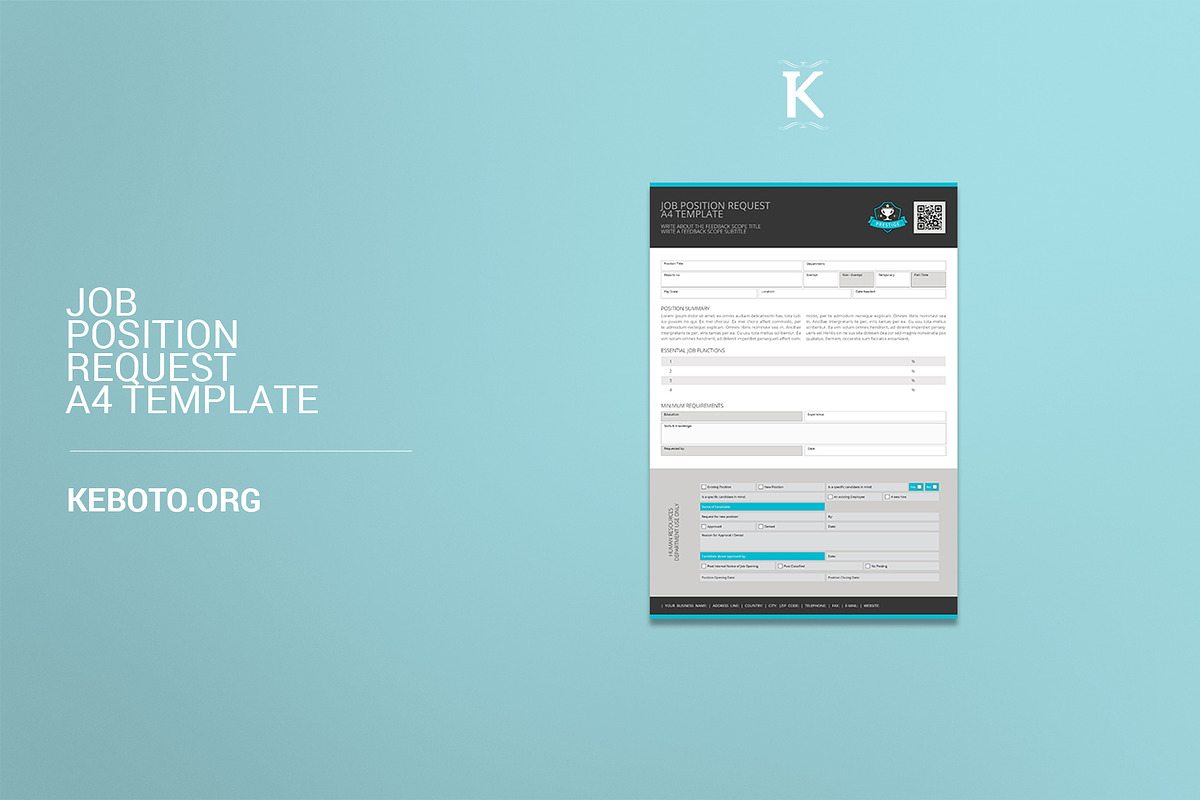 Job Position Request A4 Template, a Templates & Theme by Keboto