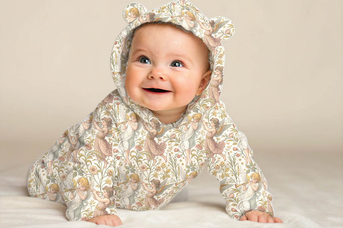 Angels and Vintage Flowers., a Pattern Graphic by Designs by Helen Trupak (Photo 1 of 14)