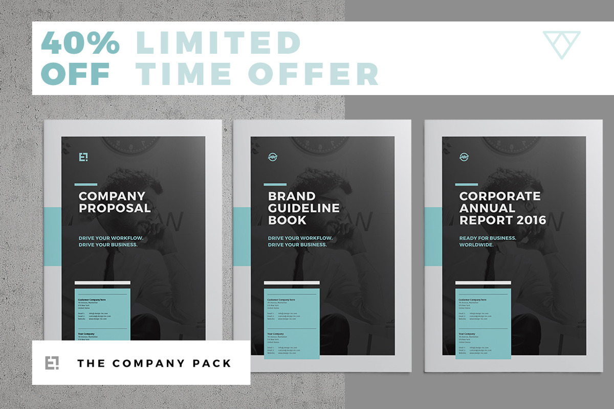 Company Brochure Pack, a Brochure Template by Egotype (Photo 1 of 33)