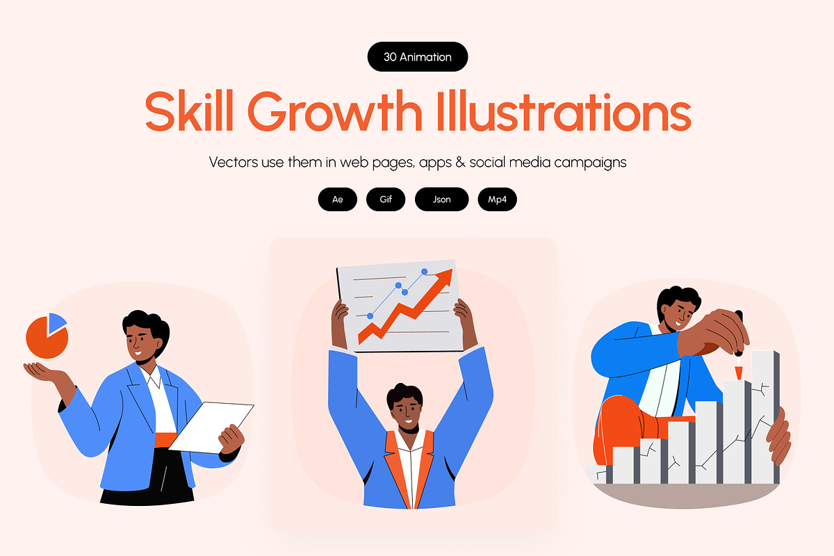 Animated Skill Growth Illustration, a Finance Illustration by Creative Stall (Photo 1 of 5)